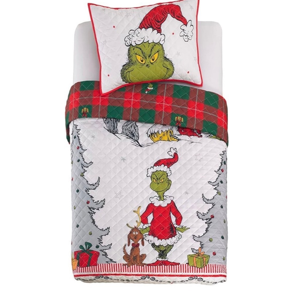 The Grinch 2-Pc. Twin Quilt Set new